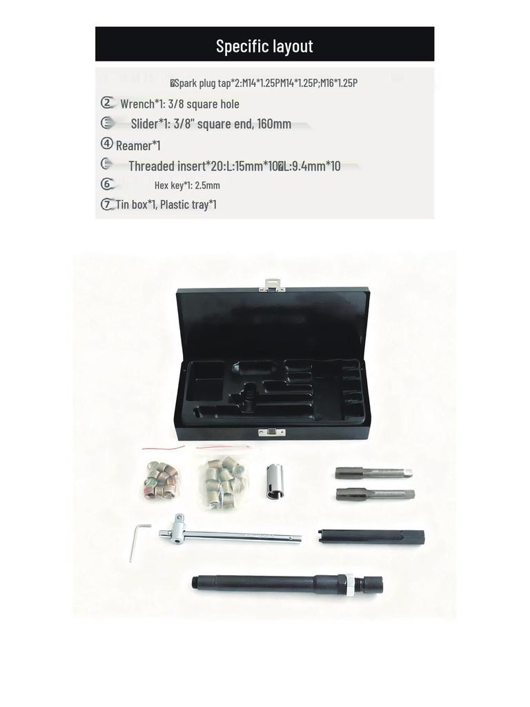 Car Spark Plug Thread Repair Kit - Tap & Tapping Tool