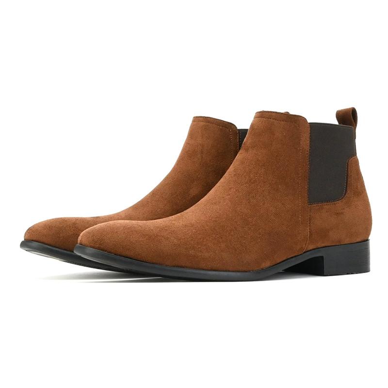 2026 New Chelsea Boots Men Shoes PU Brown Fashion Versatile Business Casual British Style Street Party Wear Classic Ankle Boots