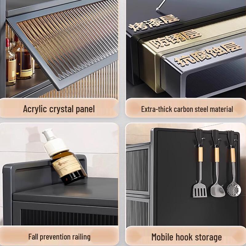 Multi-functional 3-Tier Kitchen Countertop Storage Rack