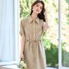 2026 SAER Summer Slimming Short-Sleeve Shirt Dress with Cinched Waist