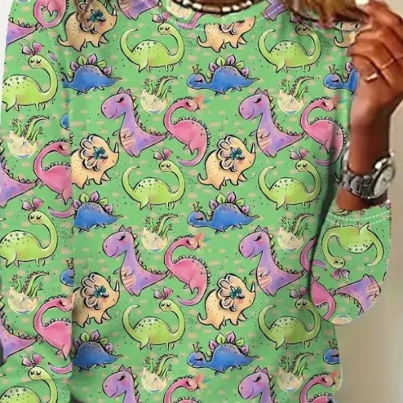 Summer Casual Trend Small Fresh Digital Printed Fashion Pattern Round Neck Top Shirt