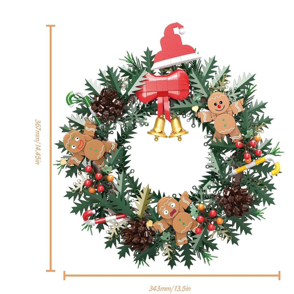 865Pcs Christmas Bouquet Building Blocks Set, Christmas Wreath Model Assembly, Simulation Bouquet, Children'S Holiday Gift