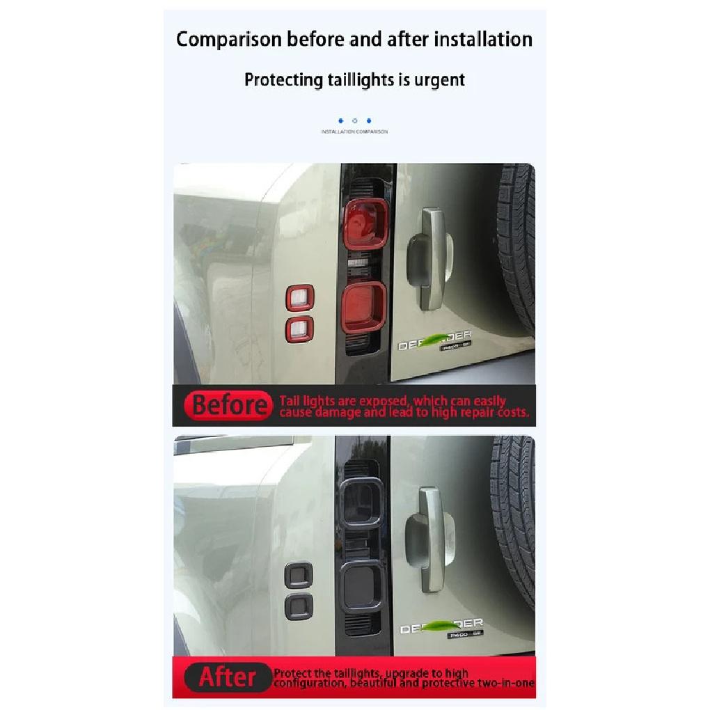 For Land Rover Defender 90 110     2024 2025 Car Tail Light Covers Rear Brake Light Decoration Car Accessories