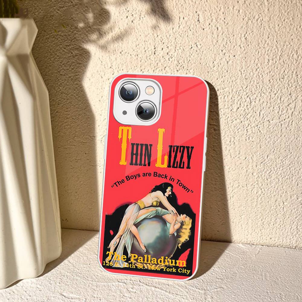 Rock Band T-Thin LizzyS For IPhone 14 13 12 Mini 11 Pro XS Max X XR 14 Plus Tempered Glass Cover