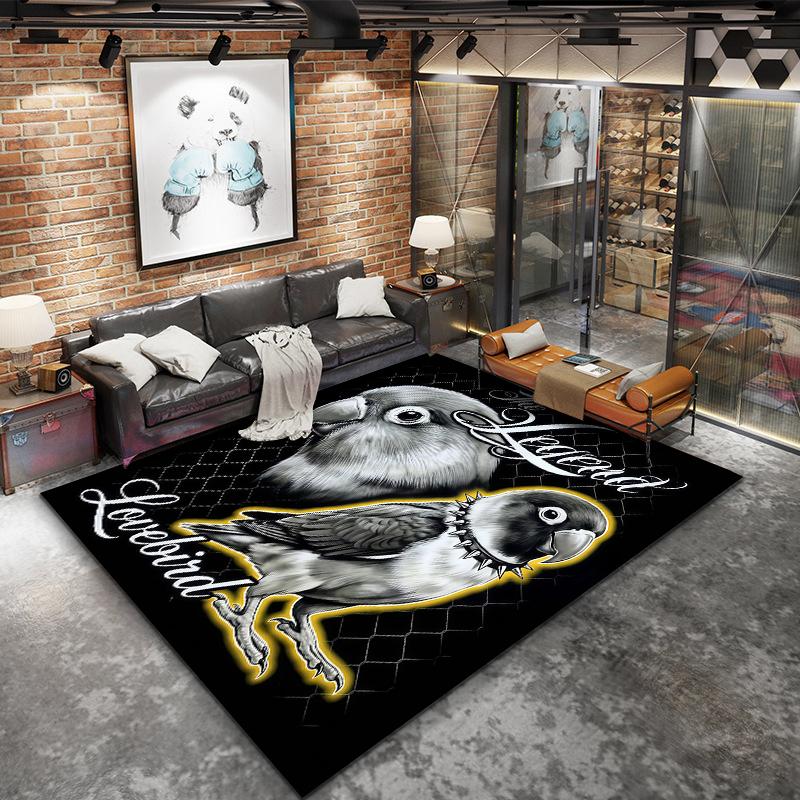 Serious Dark Animals Pattern Square Carpet,Area Rug,Carpet Rug for Living Room Bedroom Sofa Playroom Decor,Non-slip Floor Mat,Holiday Birthday Gifts
