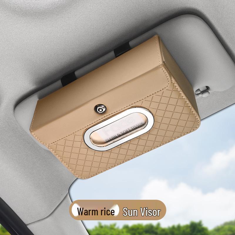 Car Tissue Box: Sun Visor/Seat Back Mountable