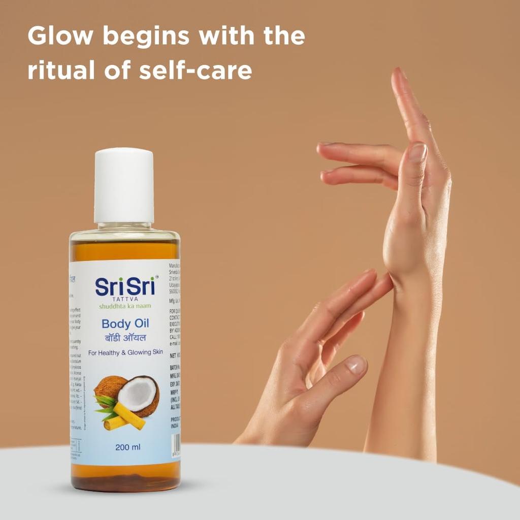 Sri Sri Tattva Shuddhta Ka Naam Body Oil 200ml Single Pack For Smooth Hydrated Skin