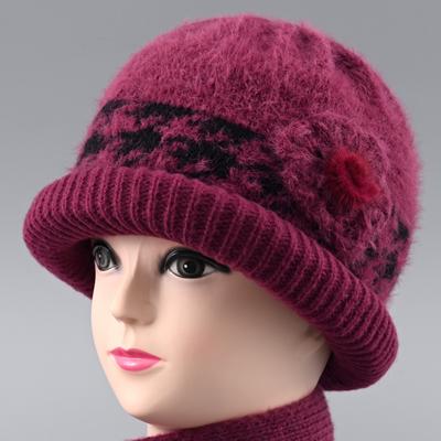 Autumn and Winter Hat, Warm and Cold-proof Basin Hat, Female Old Lady, Piled and Thickened Knitted Wool Hat