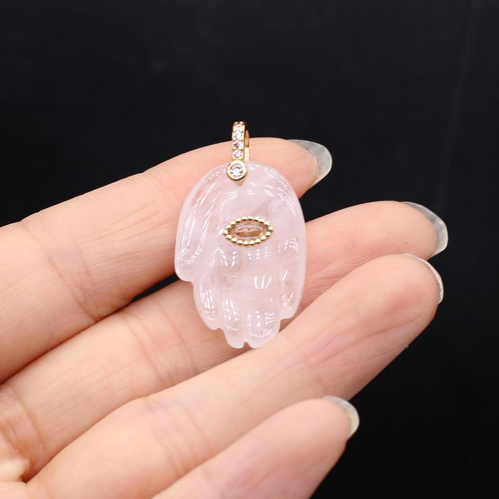 1Pc, Hand of Faramith Pendant, Energy Natural Stone Reiki Healing Crystal Gemstone Charms for Jewelry Making DIY Necklace Christmas Gift 18×32mm