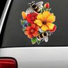 Bienen Mit Blumen Autoaufkleber Vinyl-Abziehbild Wasserdicht Heckscheibe Motorrad Wohnmobil Stoßstange LKW Laptop Dekoration Y23