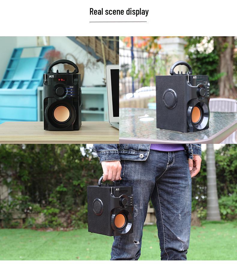 A11 Mobiler Bluetooth-Lautsprecher 4.0 - Kompakt, Outdoor, Schwerer Bass mit Kartensteckplatz