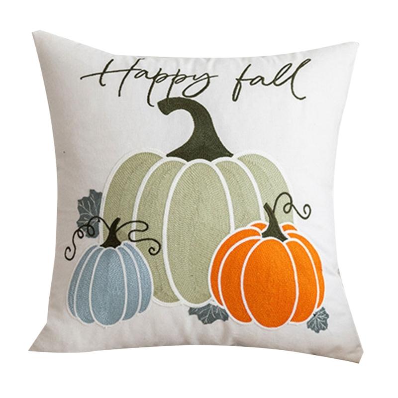 Cushion Cover Decorative Pumpkin Pillowcase Soft Touching Embroidery Pillow Case for Living Room Elegant 1150₽