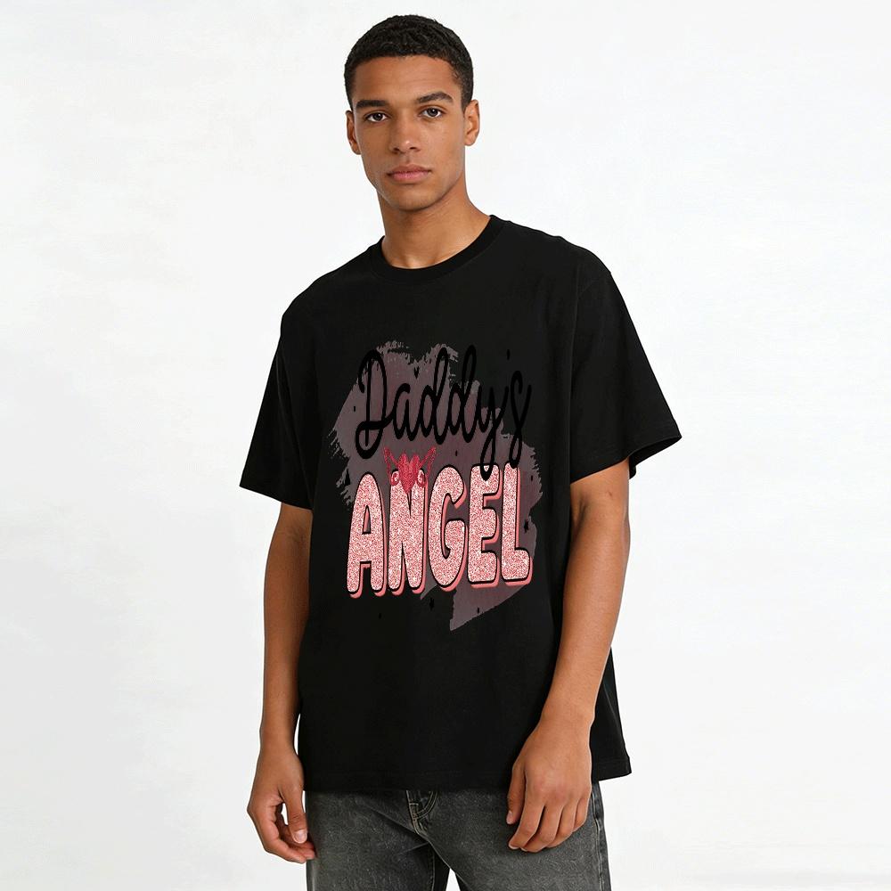 Daddy's Angel Heart Wings Cute Print Top for Toddler Girls Pure cotton T-shirt