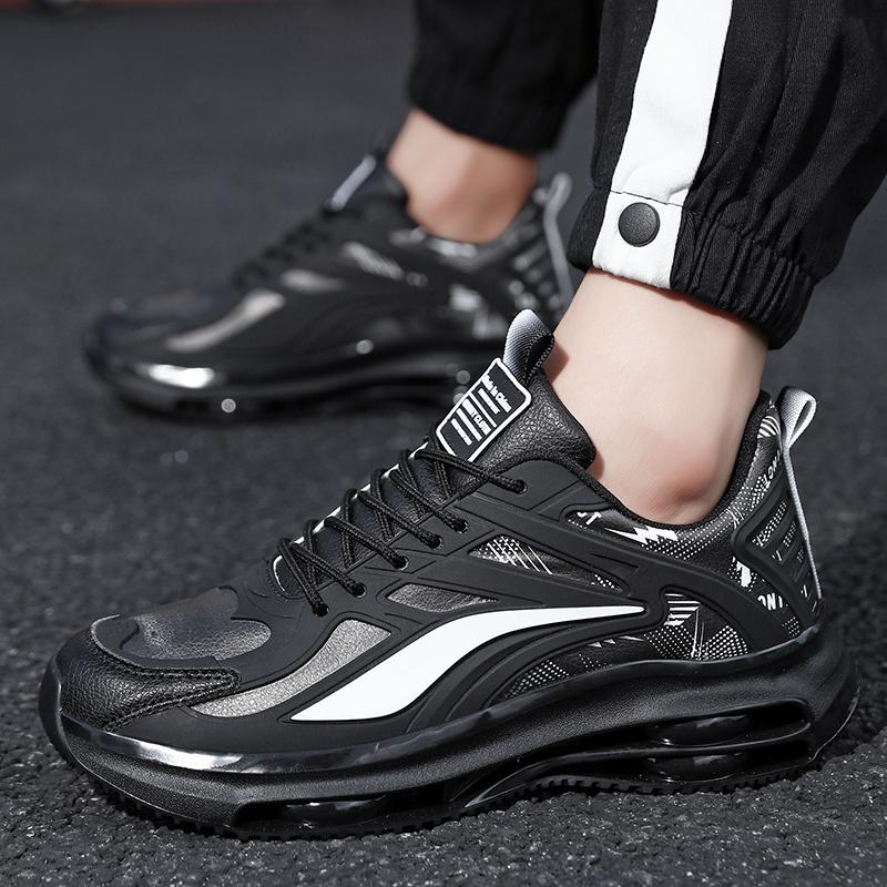 Men’s White Height Increase Street Style Sport Running Black Thick Sole Sneakers Retro Basketball Shoes Large Size for Students