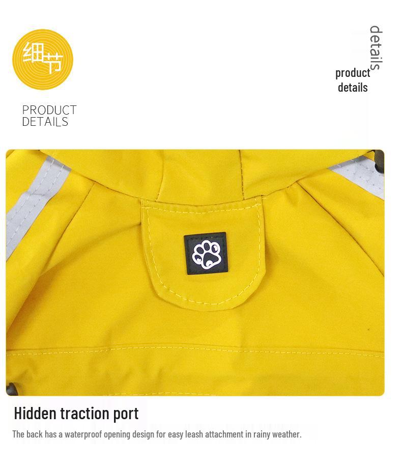 Full-Coverage Waterproof Dog Raincoat for Small Breeds