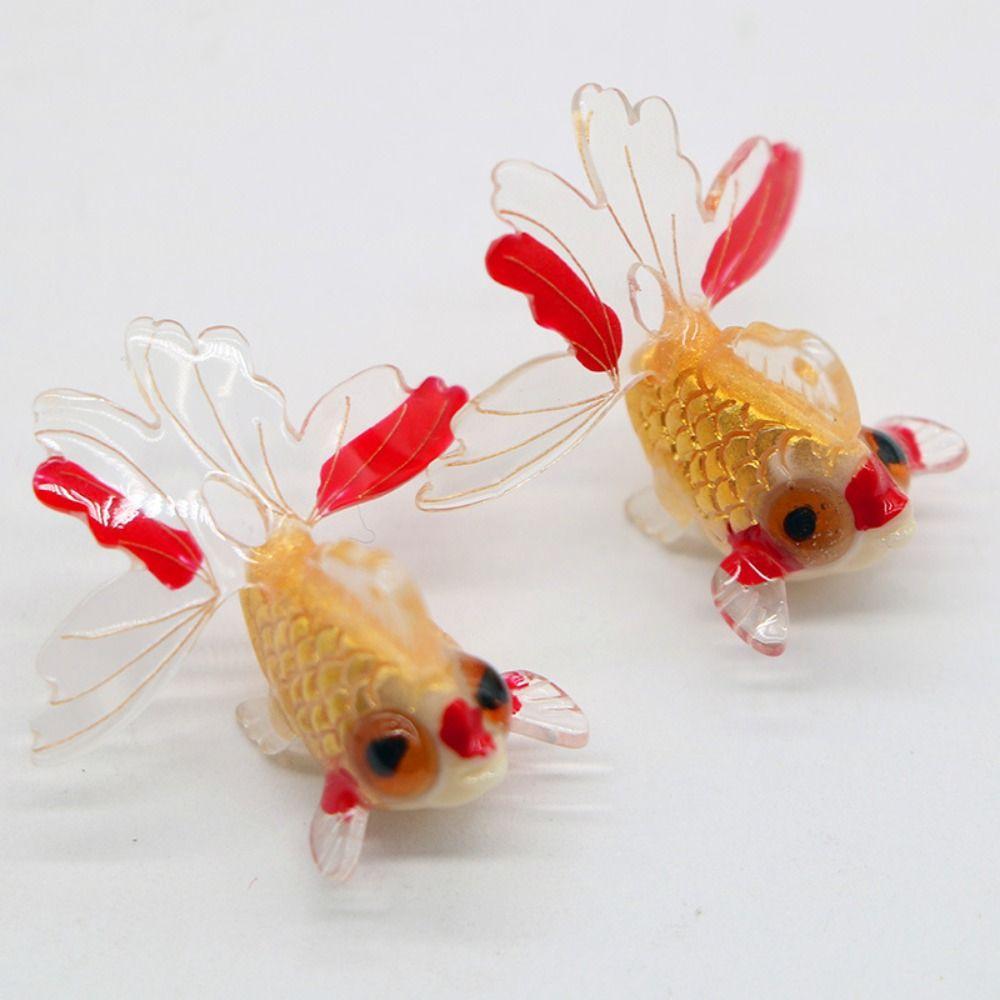 Handmade Materials Mini Goldfish Figurine PVC Material DIY Craft Figurine  Home Decor
