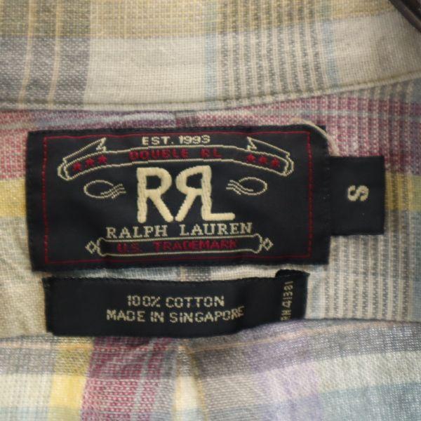 RRL 90s First black tag with three red stars Check Pattern Short sleeve shirt Men's Used