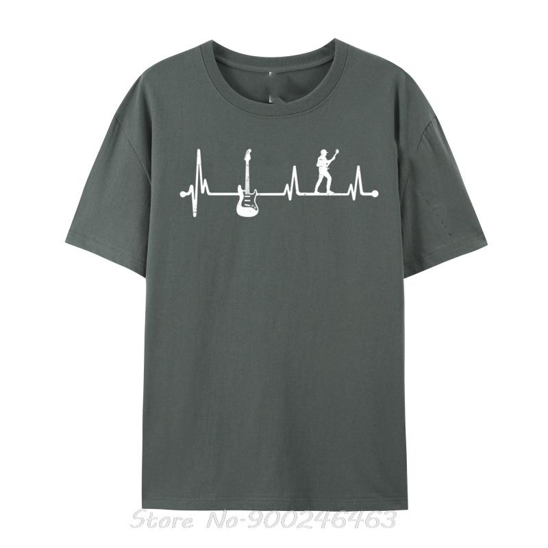 Funny Guitar Lover Bass Guitar Heartbeat Normal T-shirts Oversized Unisex T Shirt Cotton Tshirt Fitness Tees Print Men Clothing