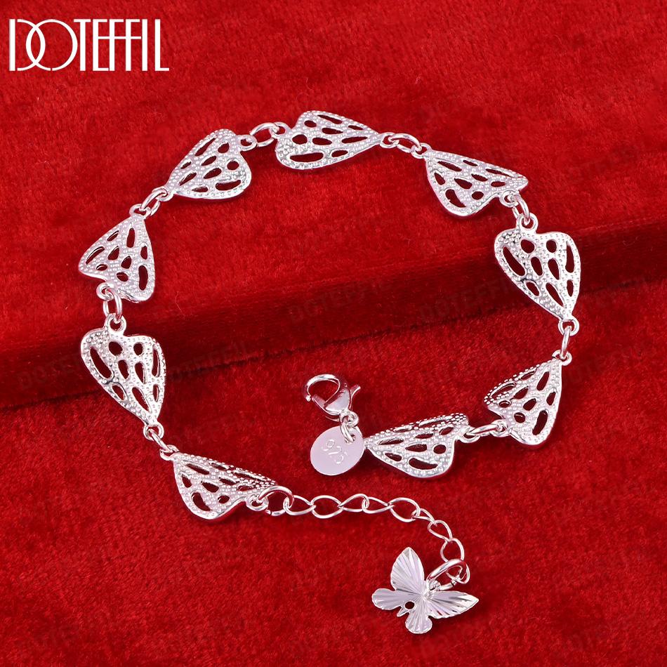 925 Sterling Silver Geometric Bracelet Wedding Fashion Jewelry