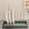 6 Girds Dish Drying Rack Adjustable Cutting Board Holder Practical Pot Lid Storage Rack  Cabinet