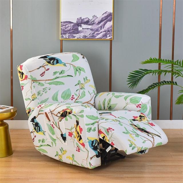 Geometry Printed Flower Stretch Lazy Boy Sofa Cover Recliner Cover Chair Covers For Leather Living Room Recliner Chair Slipcover
