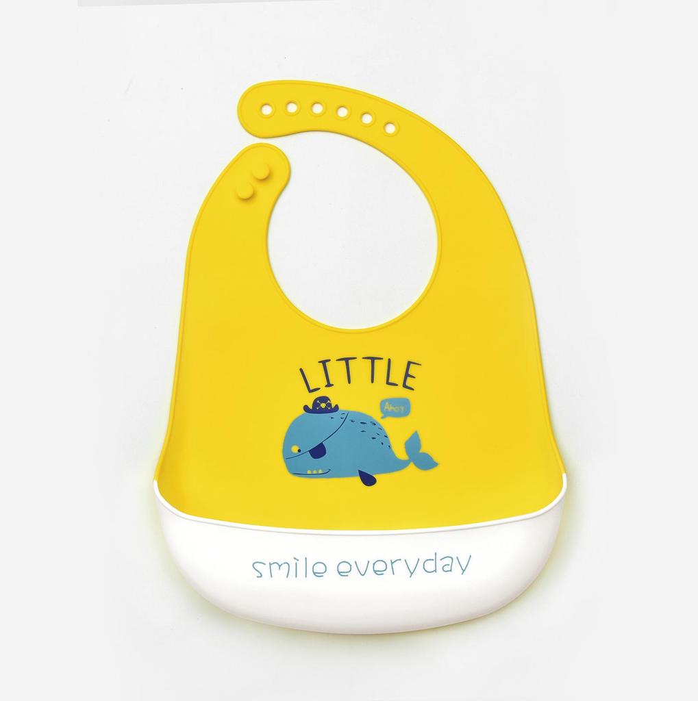 Babador de silicone à prova d'água para bebês - Babador de arroz descartável grande
