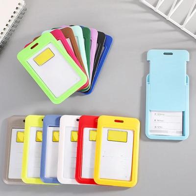 1 Piece Simplicity Worker ID Card Holder Fashion Solid Color Employee ID Card Cover Case Transparent Kpop Photocard Protector