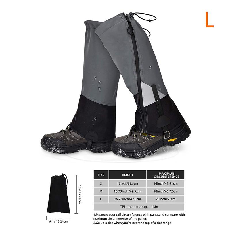 1 Pair Legging Gaiter Outdoor Ski Gaiters Waterproof Snow Leg Covers for Winter Hiking Mountaineering Sand Protection