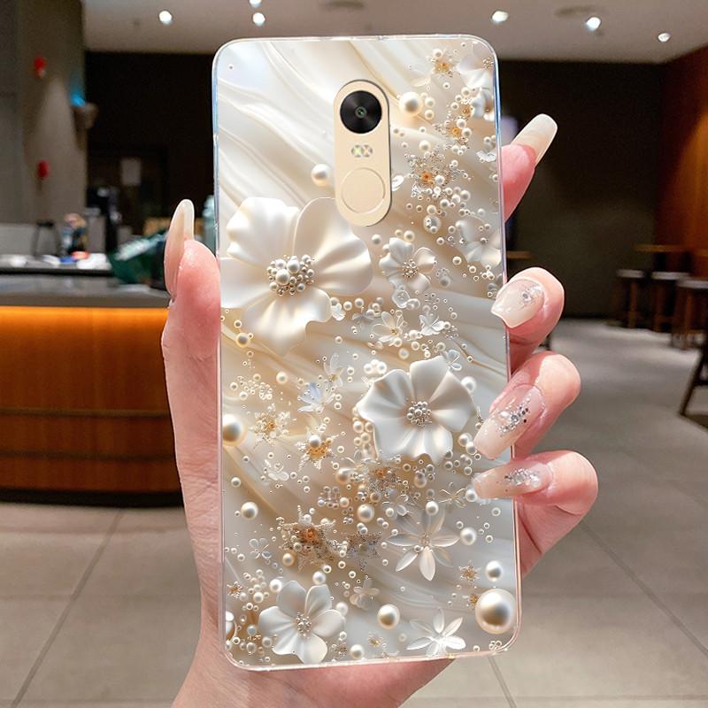 For Xiaomi Redmi Note 4 Case Clear Luxury Butterfly Flower Soft TPU Silicone Phone Cover For Redmi Note 4X Transparent Case