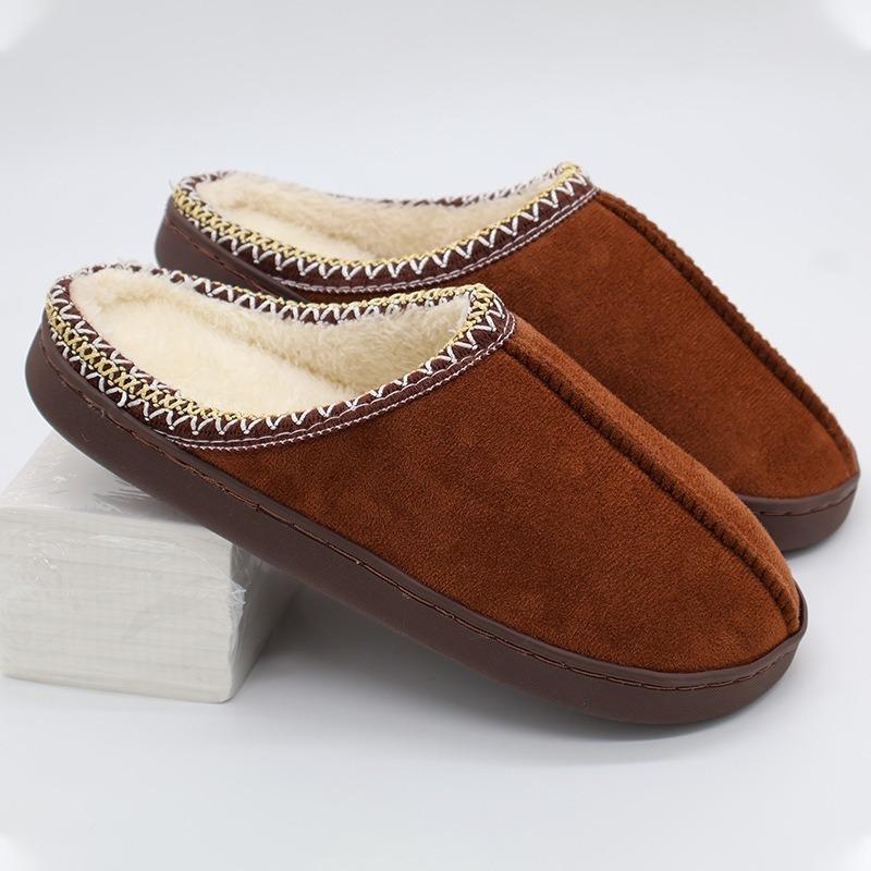 Suede thick-bottomed couple cotton mop winter wear warm home indoor fluffy slippers men's and women's new non-slip