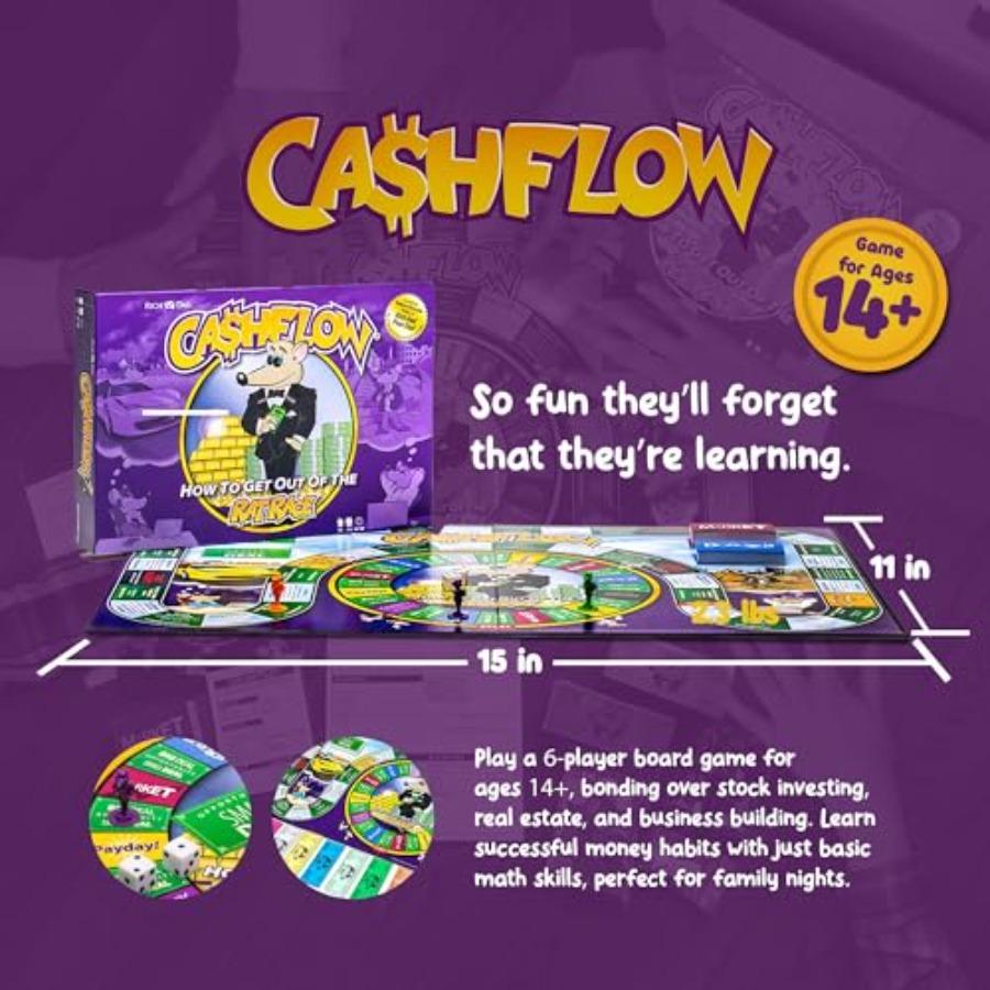 CASHFLOW Board Game Educational Business Finance Literacy Game for Ages 14 Up Interactive Financial Learning Games for Teens Ad