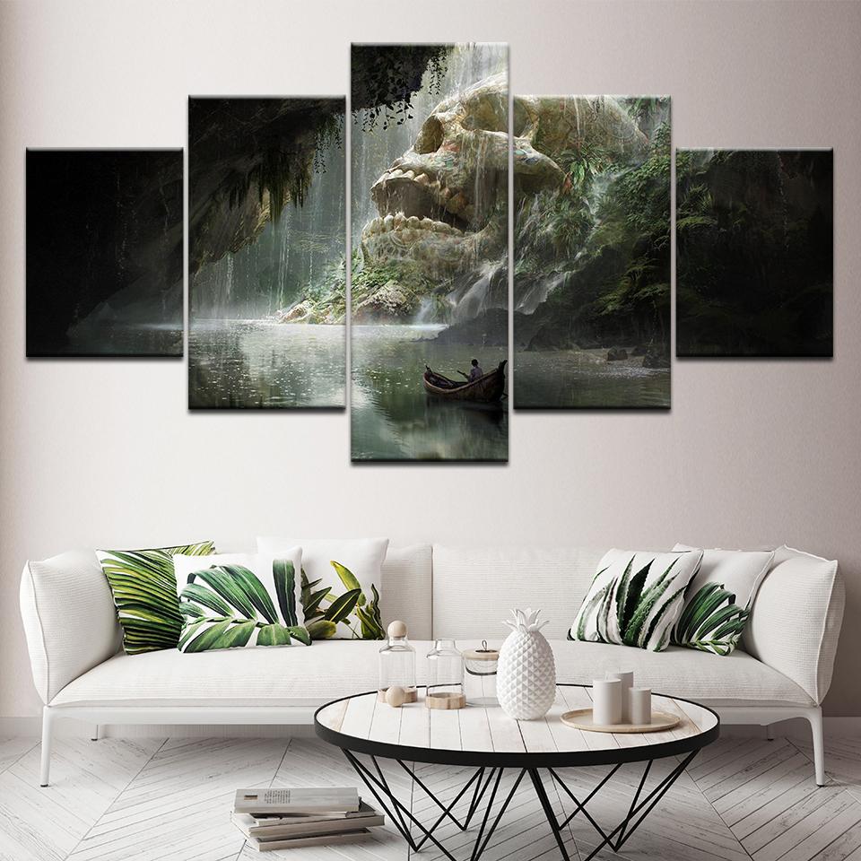 Canvas Painting Art Station Skull Cave 5 Pieces Canvas Wall Art Painting Modular Wallpapers Poster Print living room Home Decor