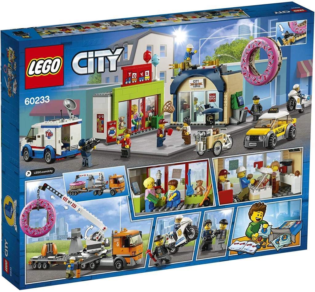 LEGO City Giant Crane Truck In Action! Donut Shop Opening 60233 Building Blocks Toy for Boys