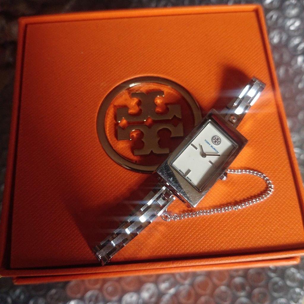 Used Tory Burch Rectango Silver Watch Women's