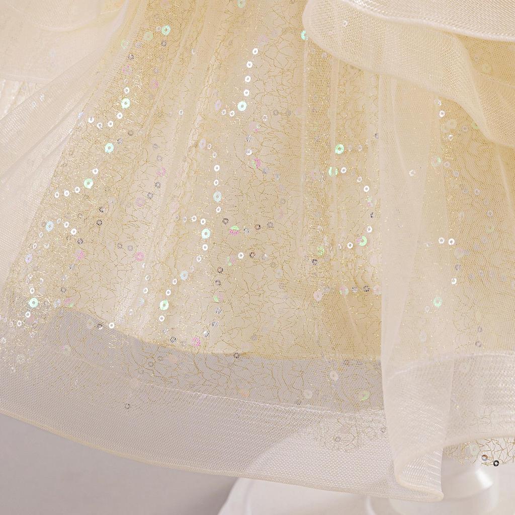 Nuovo Abito da Principessa Formale per Bambine - Abito da Sera con Gonna in Tulle Gonfia