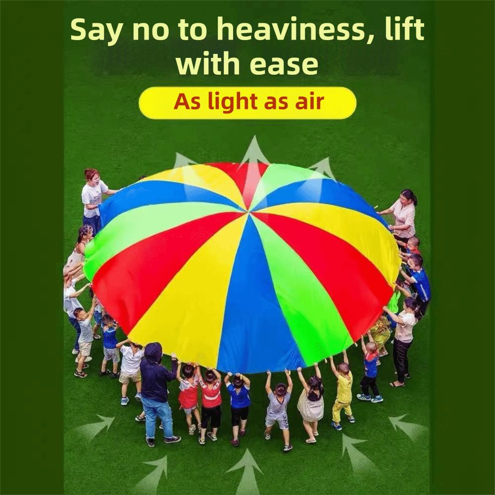 Bouncing Mat Parachute Activity Toys Rainbow Color Perception Training Equipment Team Games