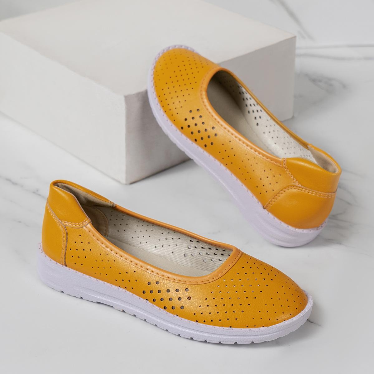 2024 Hollows Round Head Shallow Mouth Loafers Дышащие кроссовки Модные туфли на плоской — фото 5