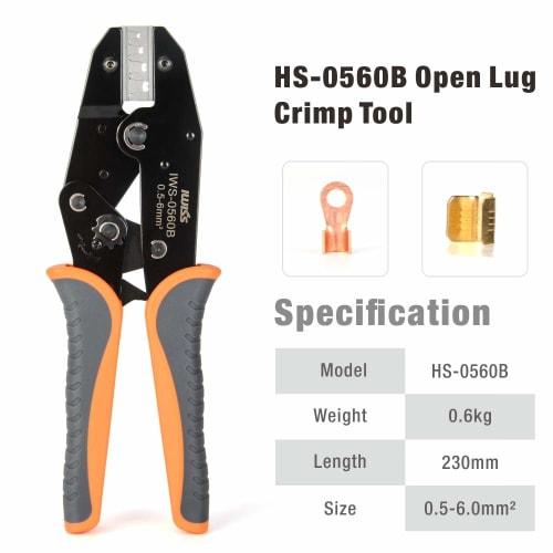 IWISS IWS-0560B Splice U-Shaped Terminal Crimping Tool, Compatible with 0.5-6.0 Sq.