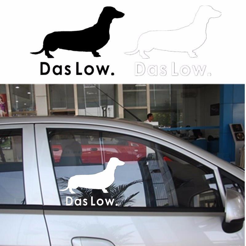 Cute 2 Colors Animal Car Decals Puppy Dachshund Dog Vinyl Motorcycle