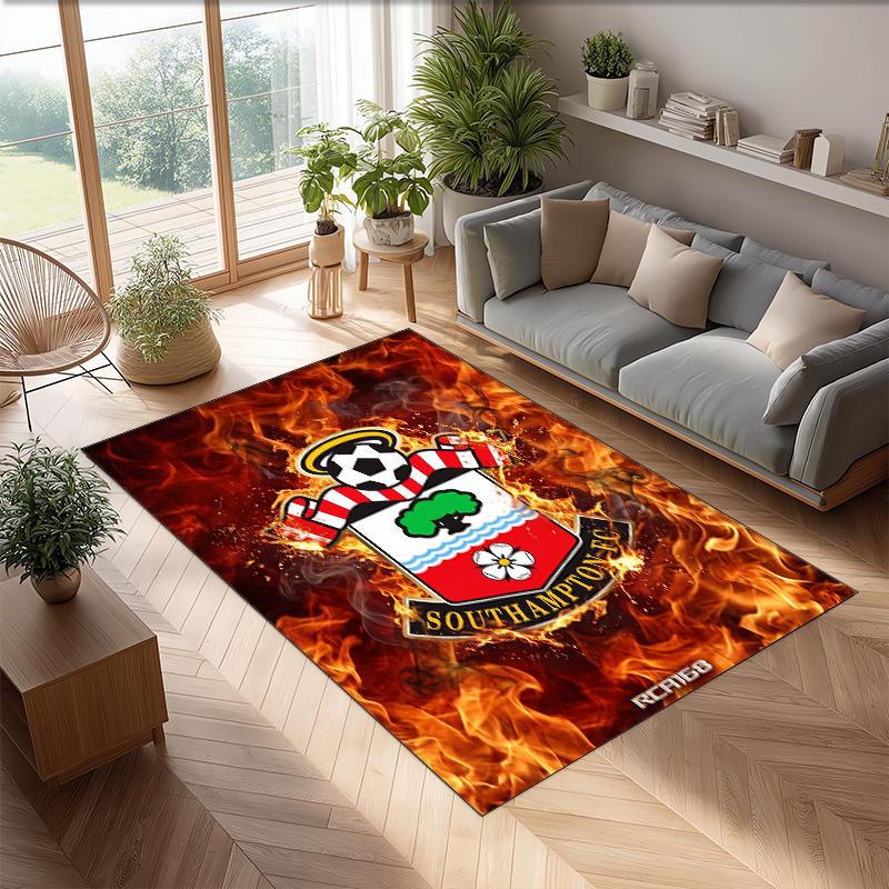Tappeto in Velluto di Cristallo con Stampa del Southampton Football Club, Comodo Assorbente d'Acqua Antiscivolo per Pavimenti Interni