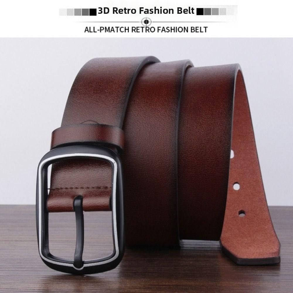 Adjustable Men Belt Durable Trousers Belt Classic Style Pin Buckle Belt  Male