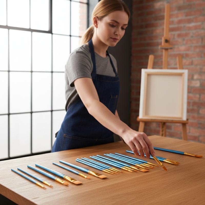 Set Pensule Detaliu Profesionale Rotunde Plate Păr Nailon Pensulă Vopsea Acuarelă Pentru Copii Studenți Artiști Instrument Pictură Ulei