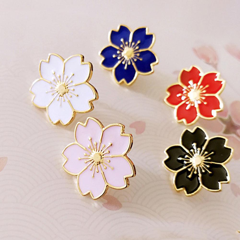 Twinkle Trinket Sweet Women Cherry Blossom Flower Enamel Brooch Pin Suit Collar Badge Jewelry