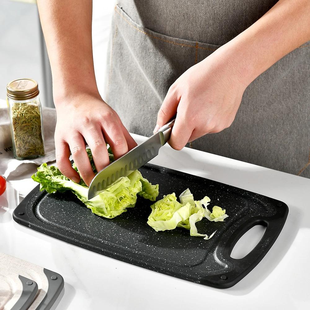 1/3 Stück Schneidebrett-Set Küchenschneidebrett Gemüse Fleisch Schneidebrett Schwerlast Schneidebrett Rechteckiges Hackbrett