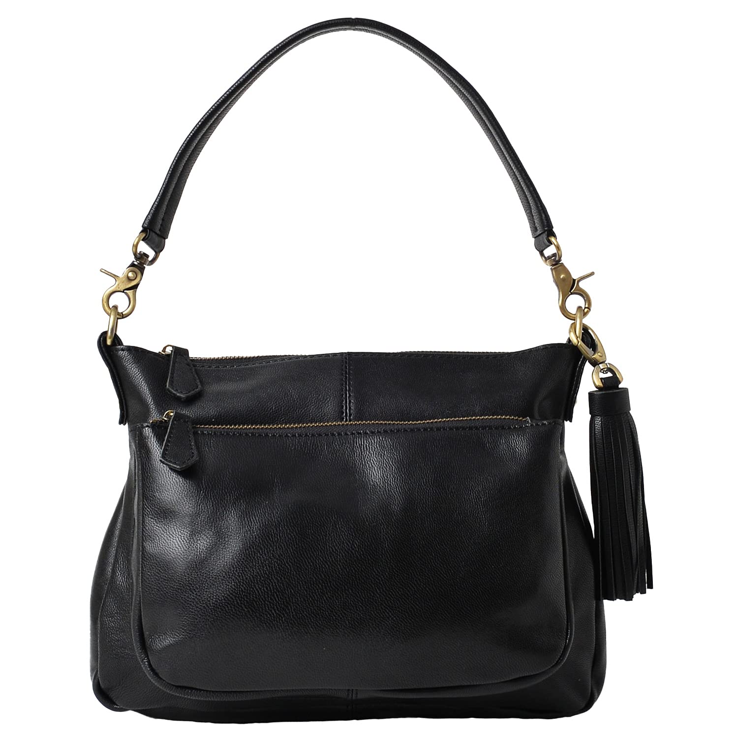 

Сумка через плече з натуральної козячої шкіри Ariel Plus Козяча Чорна [Notre Favorie] Жіноча (Золоте обладнання)