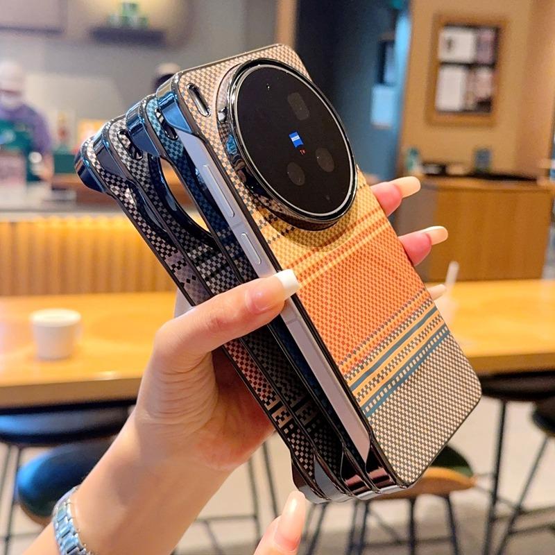 Kevlar Leather Texture Case for vivo X300 Ultra X300s X200 Pro Mini Magnetic Ultra Thin Half Cover Heat Dissipation Hard Shell