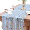 Colorful Flower Lace Tulle Runner Embroidery Daisy Floral Table Cover  for Bridal Shower