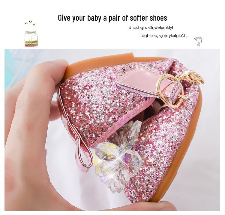 Elsa Princess Girls' Rhinestone Crystal Shoes – Summer/Fall Fashion, Soft Sole Flats