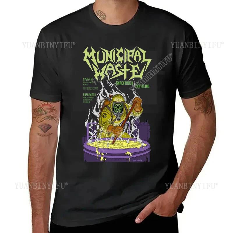Harajuku Humorous and Funny MUNICIPAL WASTE  Printed Casual Plus Size T Shirts Gothic Hip Hop Style Tops Tee O-neck