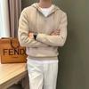 Spring 2024 Men's Sweater Patchwork Assorted Colors Skin-Friendly Fabric Fashion Versatile Top Casual Long-Sleeved Bottoming Shirt